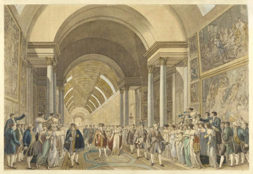 Heinrich Reinhold (after Benjamin Zix), The Marriage of the Emperor Napoleon I to the Archduchess Marie Louise of Austria in the Grand Gallery of the Louvre