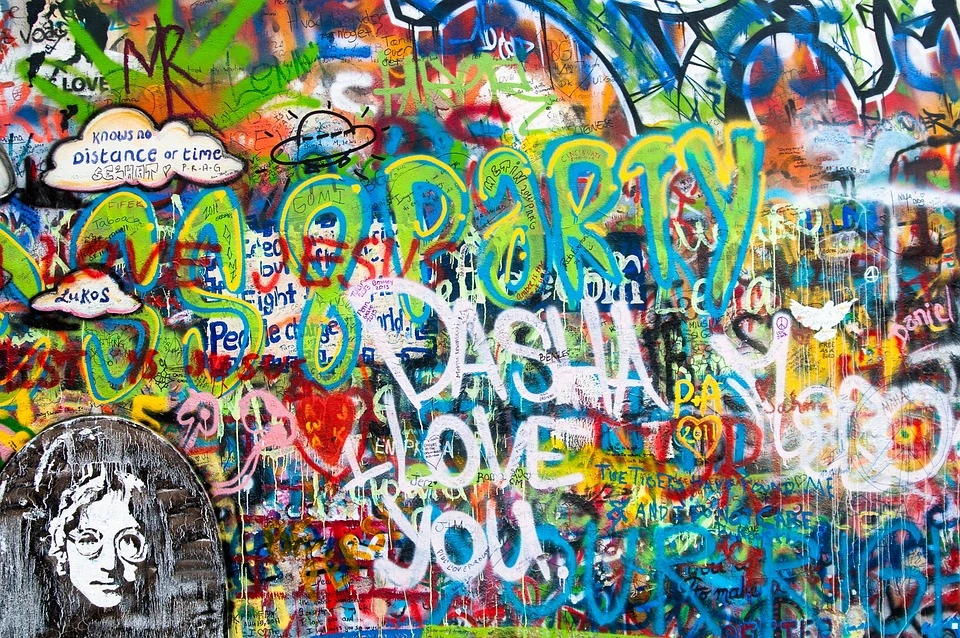Graffiti on John Lennon Wall Prague