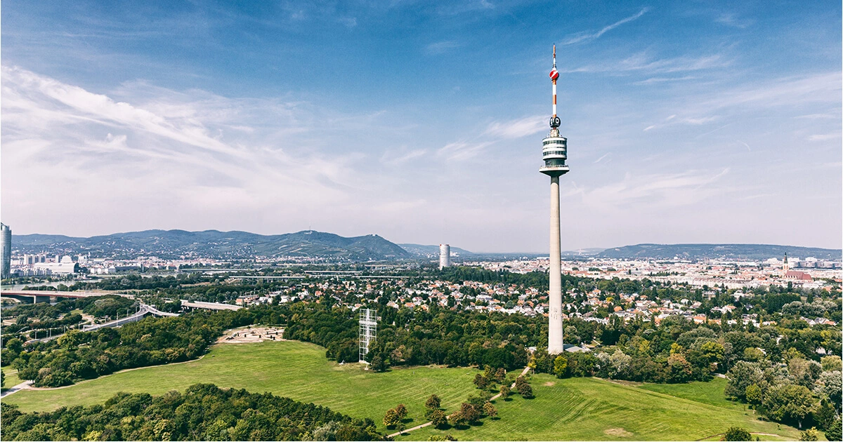 Skyline of Vienna with the Danube Tower